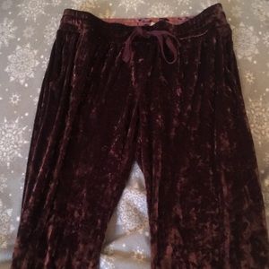 MAROON VELVET JOGGERS